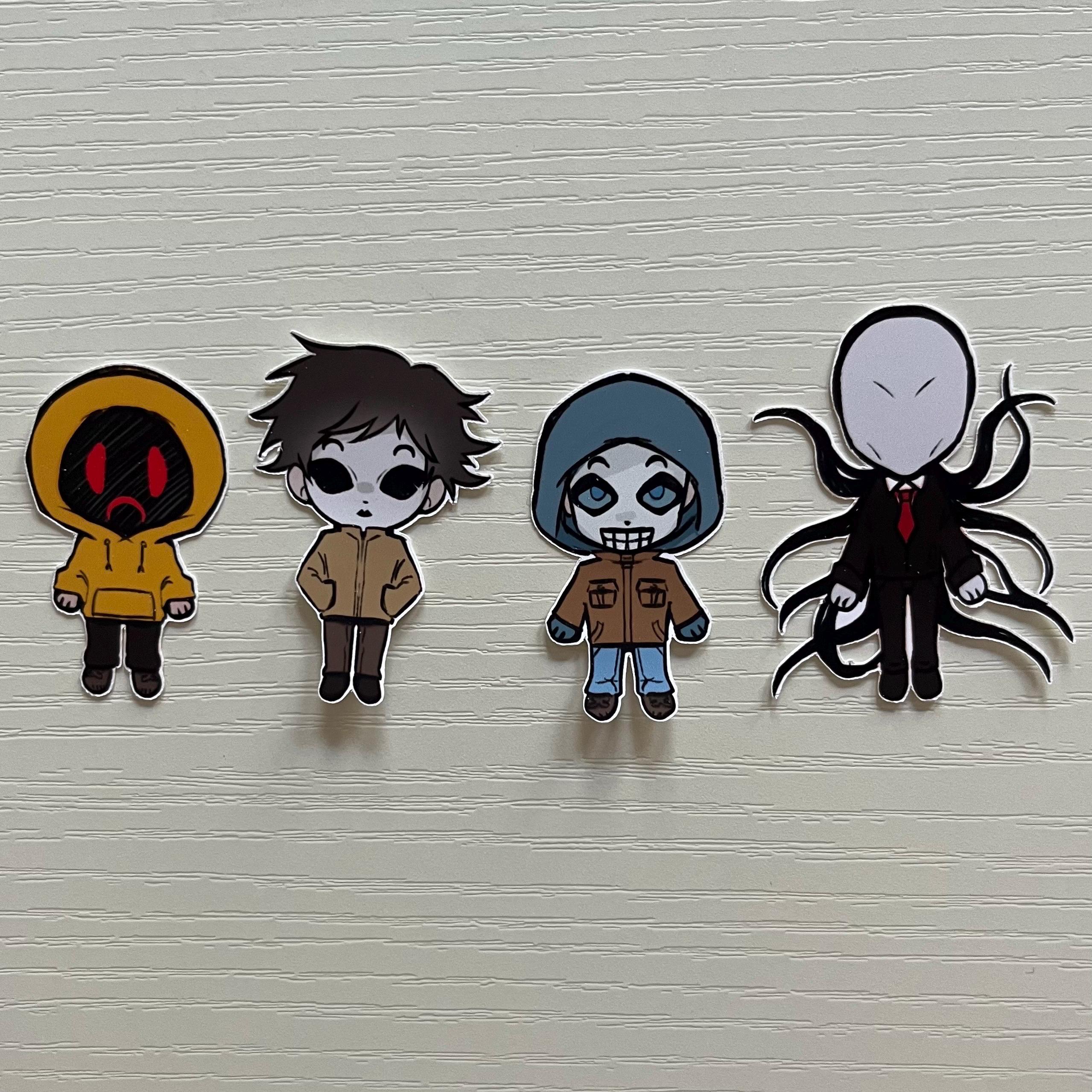 NIEUWE Creepypasta-stickers: Jeff the Killer, Eyeless Jack, Ben Drowned,  Homicidal Liu, Marble Hornets Cast, Ticci Toby, Jane the Killer, ETC. -  Etsy België, image size:2558x2558