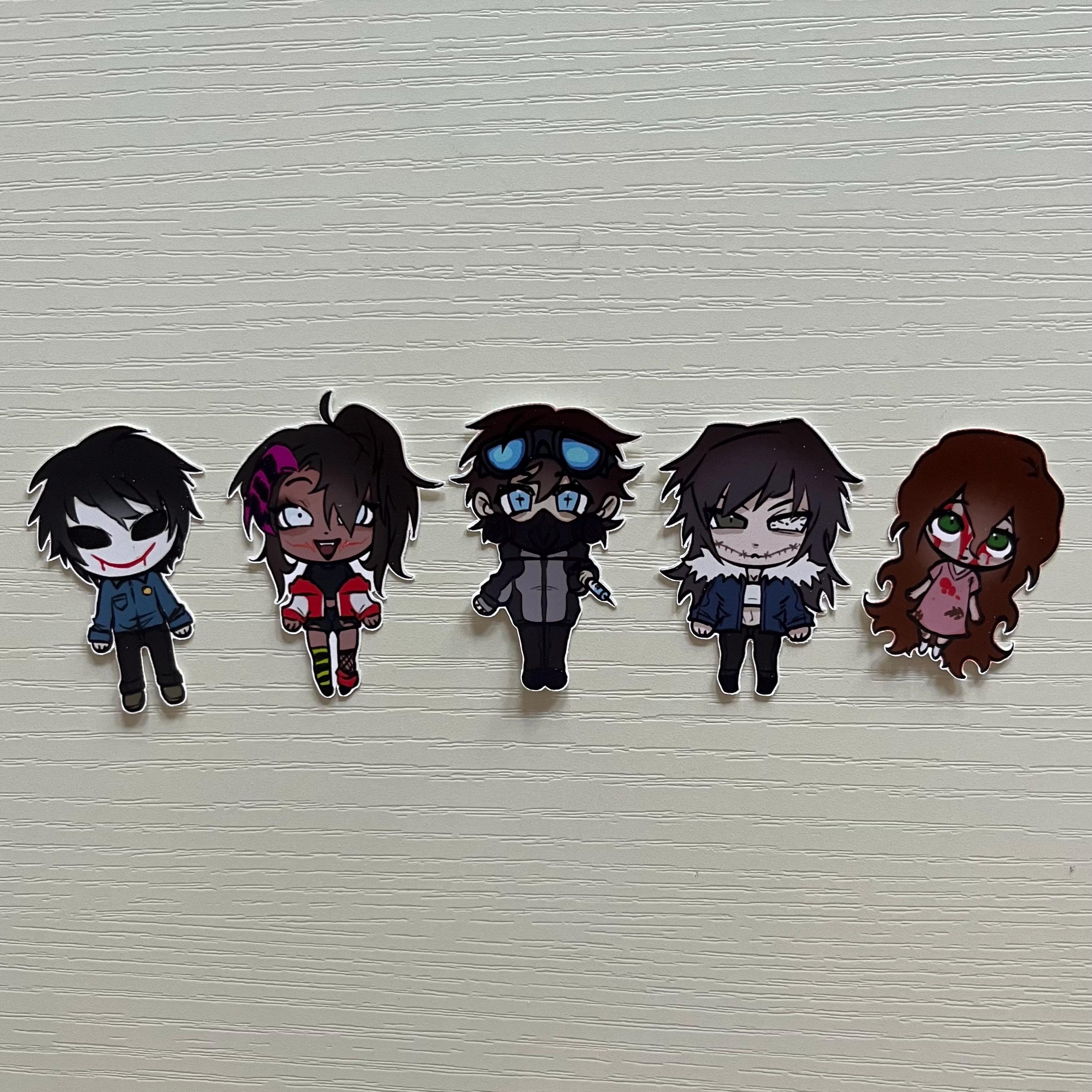 NIEUWE Creepypasta-stickers: Jeff the Killer, Eyeless Jack, Ben Drowned,  Homicidal Liu, Marble Hornets Cast, Ticci Toby, Jane the Killer, ETC. -  Etsy België, image size:2712x2712