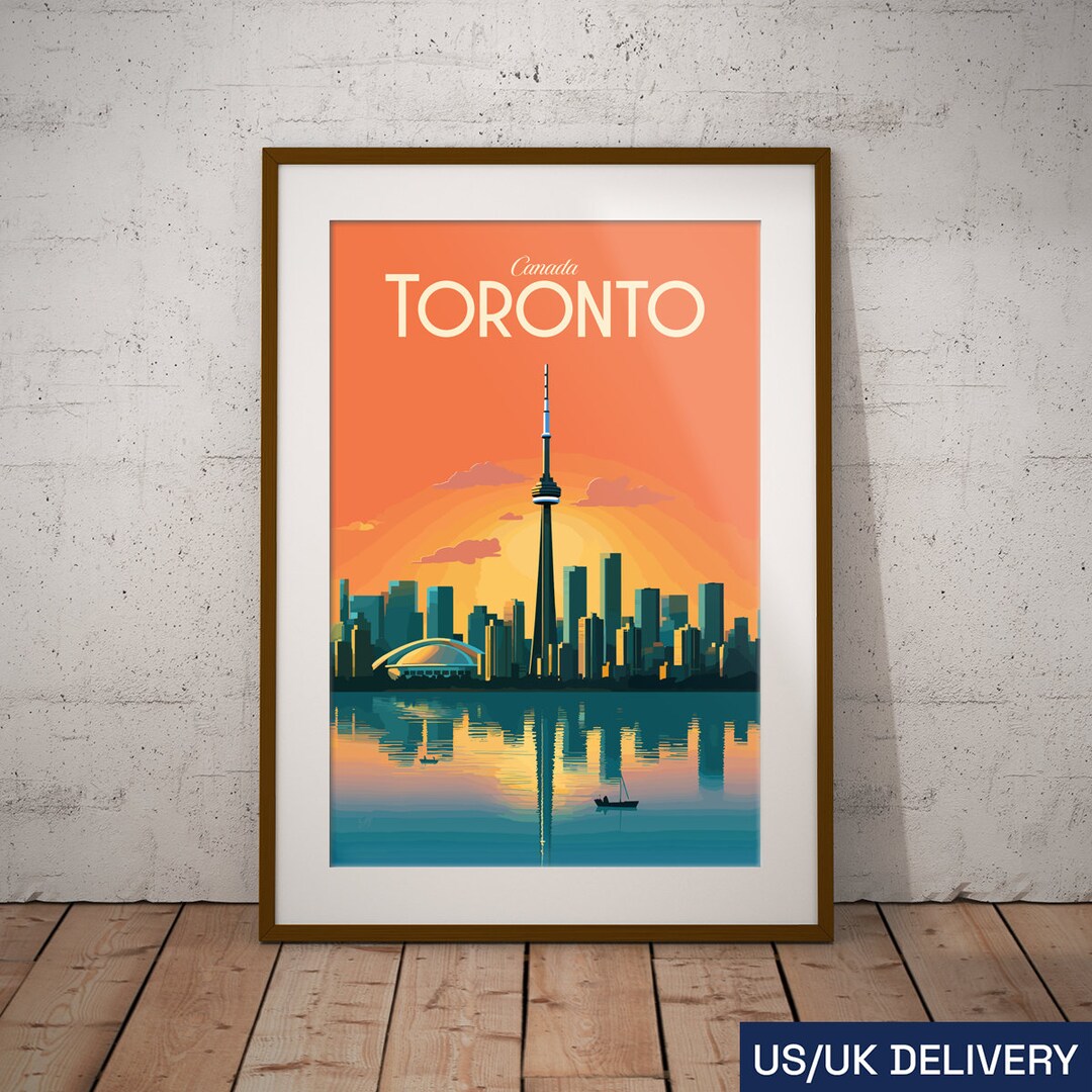 Toronto Canada Print Canadian City Travel Poster Canadian Etsy