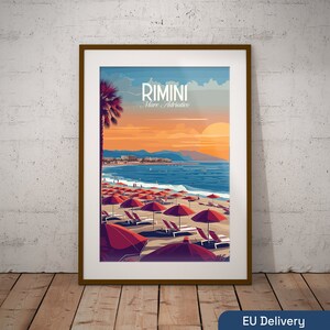 Rimini Italy Print | Italian Coast Travel Poster | Italian City Art Print | Italy Illustration Print | Italy Travel Wall Art