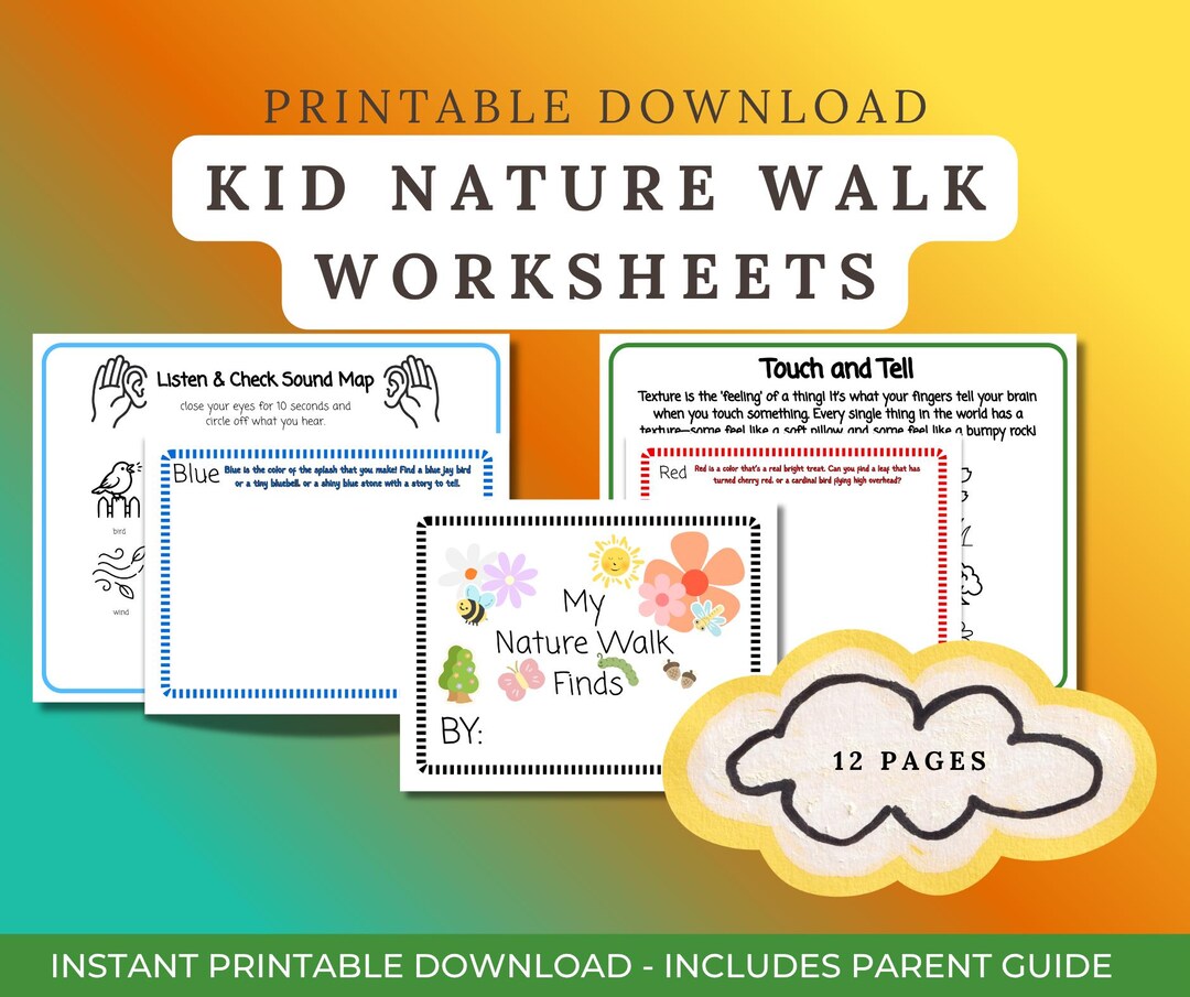 Child Nature Walk Digital Download Worksheets | Parent Guide Included ...