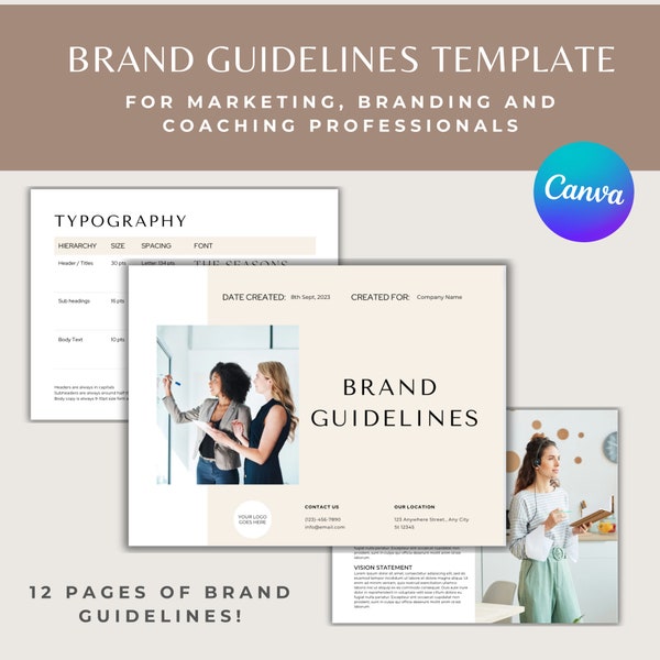 Brand Guidelines Template | Brand Guide | Brand Style Guide | Brand Book