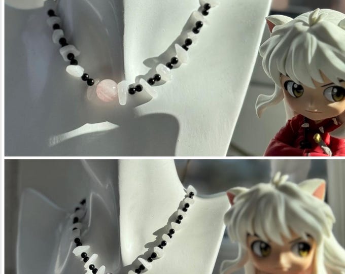 Featured listing image: Shikon Jewel Necklace made with Rose Quartz, Amethyst, Agate & Snow Quartz