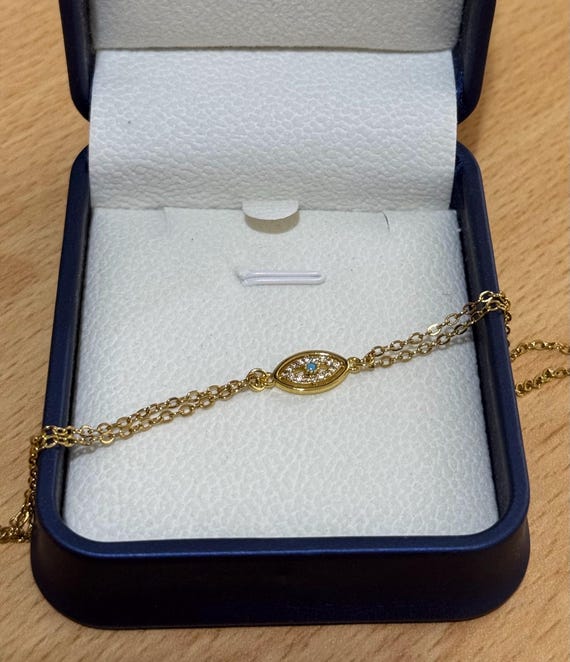 Golden Evil Eye Bracelet Waterproof & Hypoallergenic,non tarnishing bracelet
