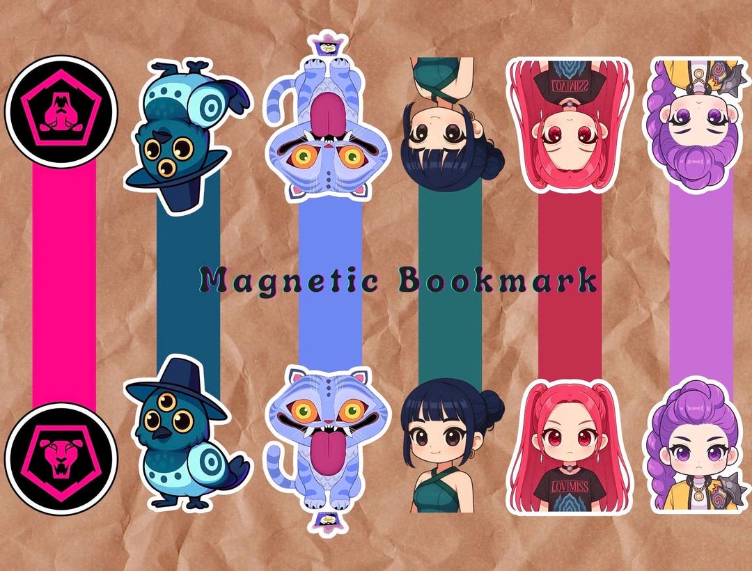 Derpy Bookmark Color K-pop Demon Hunter Magnetic Bookmarks – Glossy & Shiny Finish (mira ...