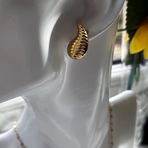Golden Aura Earrings – 18K Gold-Finish Statement Studs | Waterproof, Hypoallergenic & Tarnish-Free