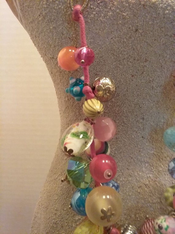 Rainbow charms boho style necklace - image 4