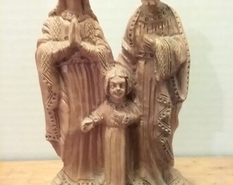 Mary, Jesus and Joseph, olive wood , Holy Family