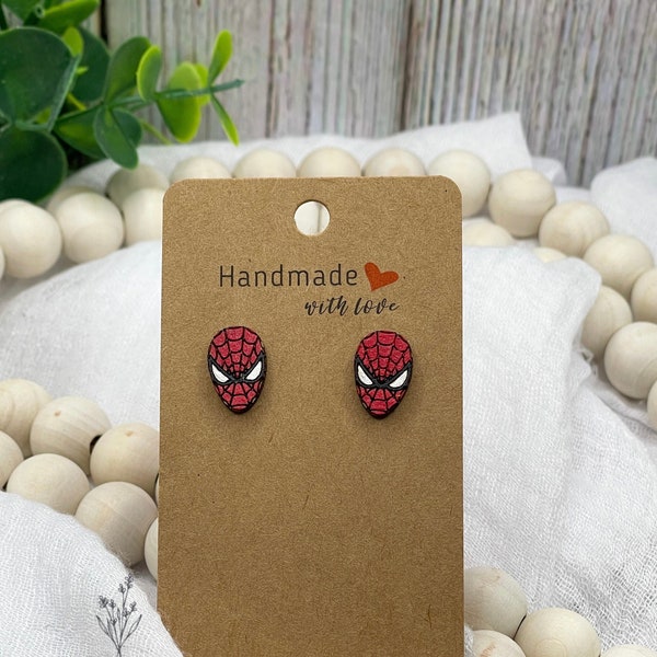 Spiderman stud earrings