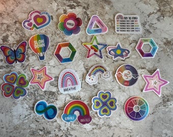 Textured sensory sticker - SURPRISE PACK! box breathing, anxiety relief, breathing techniques