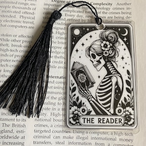 Cadeau drôle de signet de carte de tarot pour elle, cadeau pour lui, accessoires de livre, signet unique, cadeau d'amoureux des livres