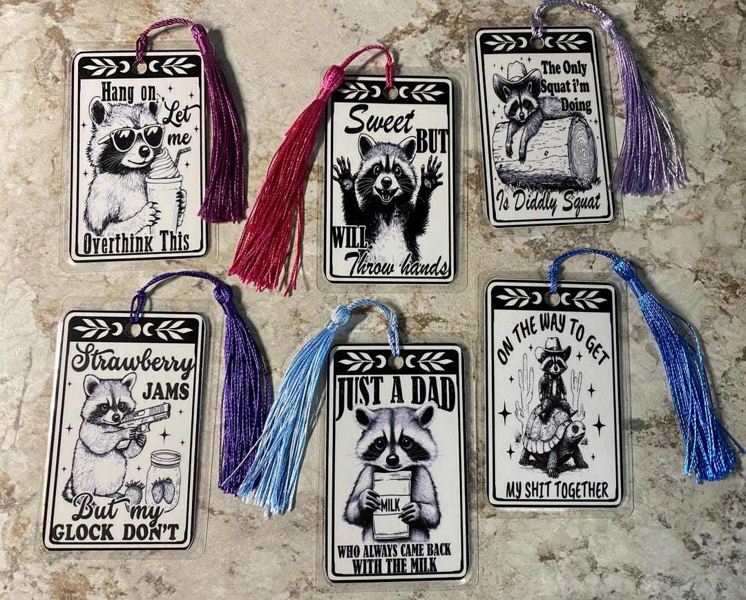 Funny Raccoon Bookmark - Trash Panda - Etsy