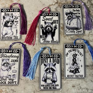 funny raccoon bookmark - gift for her, gift for him, cute raccoon