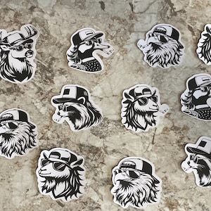Mullet Animal Stickers - Funny stickers with mullets