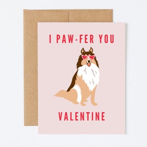 Biglietto di San Valentino Sheltie, Biglietto cane pastore Shetland, Biglietto per amante dei cani, Biglietto d'auguri per animali domestici, Biglietto Collie grezzo, Biglietto d'auguri Sheltie, Regalo per cani