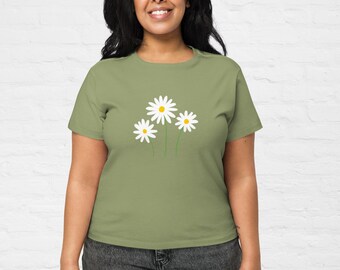 Camiseta de algodón de cintura alta: camiseta de punto jersey peinado suave