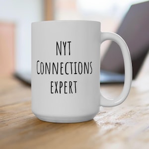 NYT connections expert coffee mug, Gift Ideas for Crossword lovers, nyt games, funny gag gifts, birthday Christmas presents, newspaper