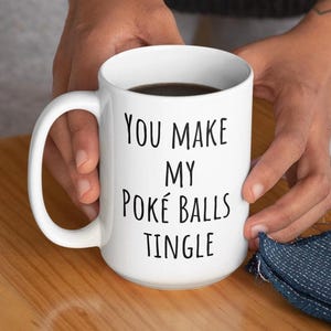 Poke Coffee Mug, Gift ideas for, Poke Lovers, Gamers, Anime, Poke balls, decor, Birthday Gifts, For kids, Go, Funny gag gift