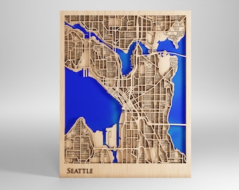 Custom Map of Any City - Custom Message - Laser Cut - Includes Frame