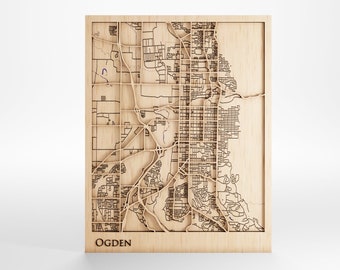 Ogden Wood Map – Custom Laser-Cut 3D City Art with Frame