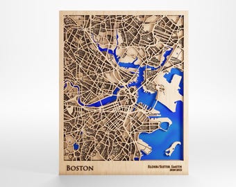 Custom LDS Mission City Map - Wood Map
