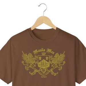 Filipino Manilamen t shirt, Spanish galleon t shirt | Graphic coat of arms, Filipino | 100% cotton t shirt