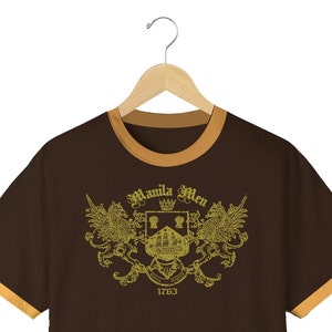 Filipino Manilamen t shirt, Spanish galleon t shirt | Graphic coat of arms, Filipino | 100% cotton t shirt