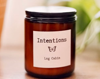 14oz Log Cabin with | Organic Beeswax | and 100% Pure-Essential Oils | Hand-poured and Local in Oklahoma City | Non-Tox