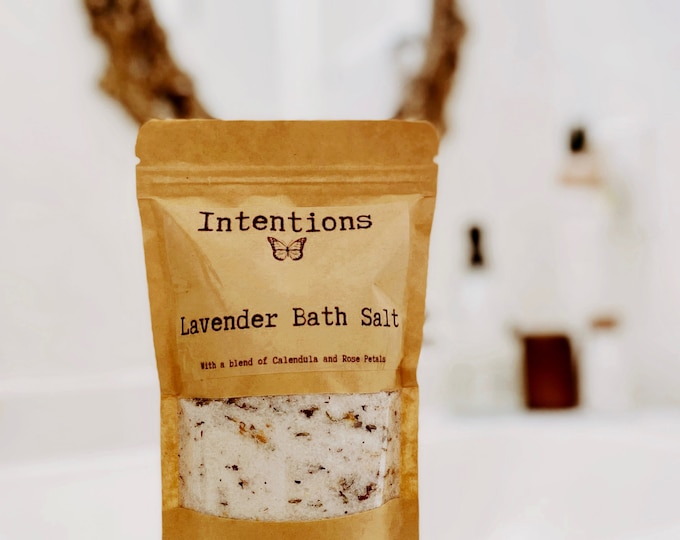 13 oz Lavender with a blend of Rose and Calendula | Bath Salt | All Natural Product | Local Austin, Texas