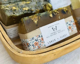 All-Natural | Lemon +  Honey soap bar |made in Austin, Tx | Non-Toxic | Safe | Unscented