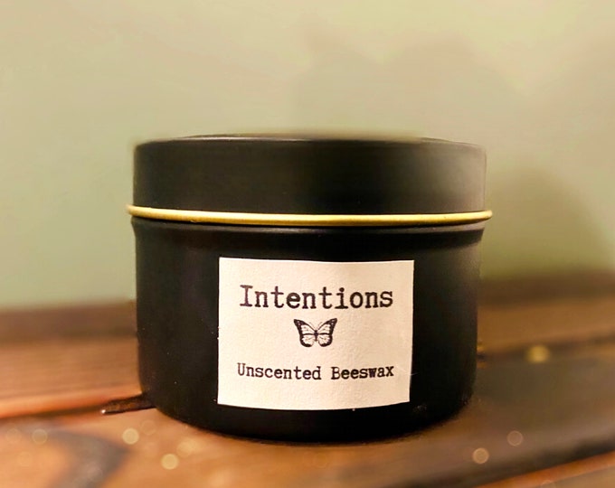 5oz | Organic Beeswax Candle | unscented   | All-Natural | Hand-Poured and Local in Austin, Texas | Non-Toxic