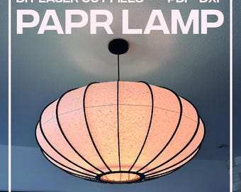 Japanese-Inspired Paper Lamp | DIY Laser Cut Files | PDF + DXF | Printable Templates & Assembly Guide