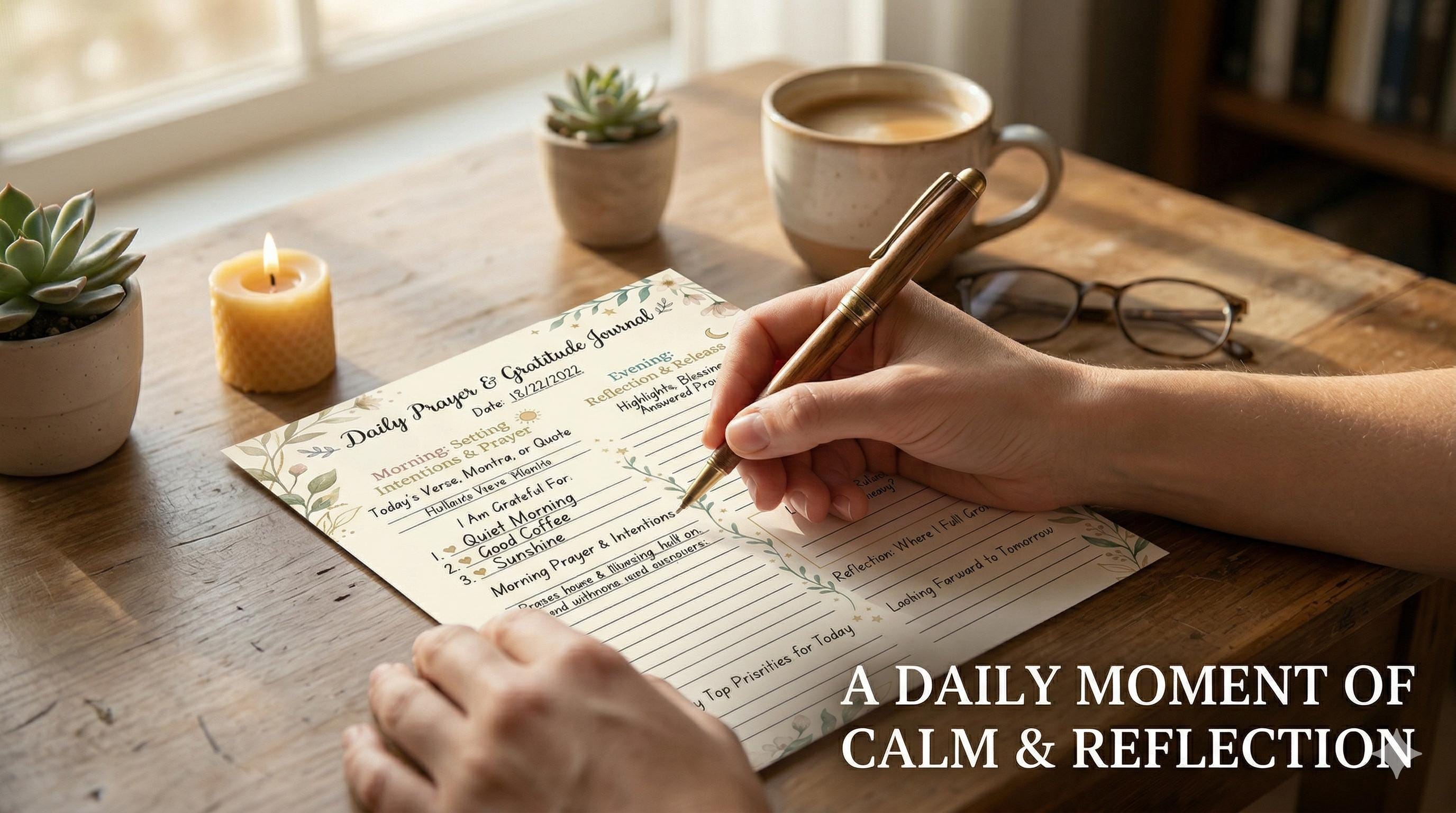 Daily Prayer and Gratitude Journal | A4 Printable Devotional Planner ...