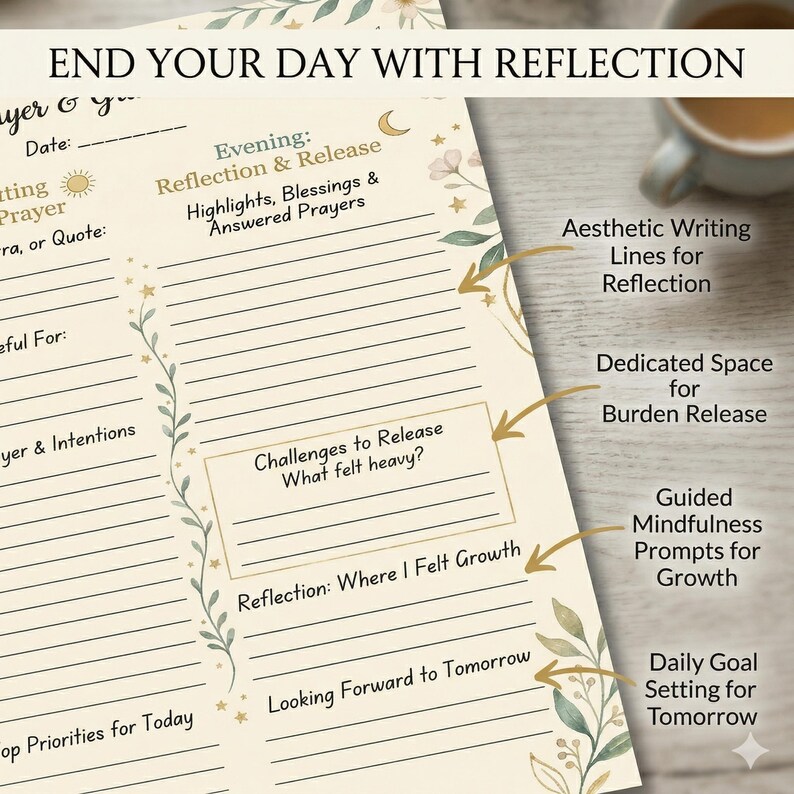 Daily Prayer and Gratitude Journal | A4 Printable Devotional Planner ...