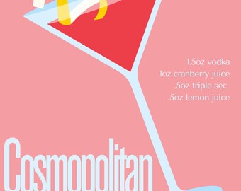 Impresión de cóctel cosmopolita