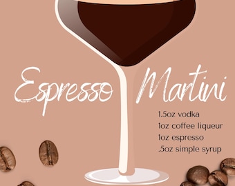 Impresión de cóctel Espresso Martini