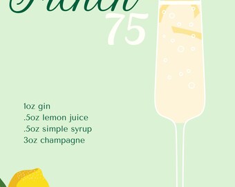 Impresión bonita del cóctel French 75