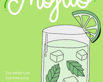 Impresión de cóctel Mojito
