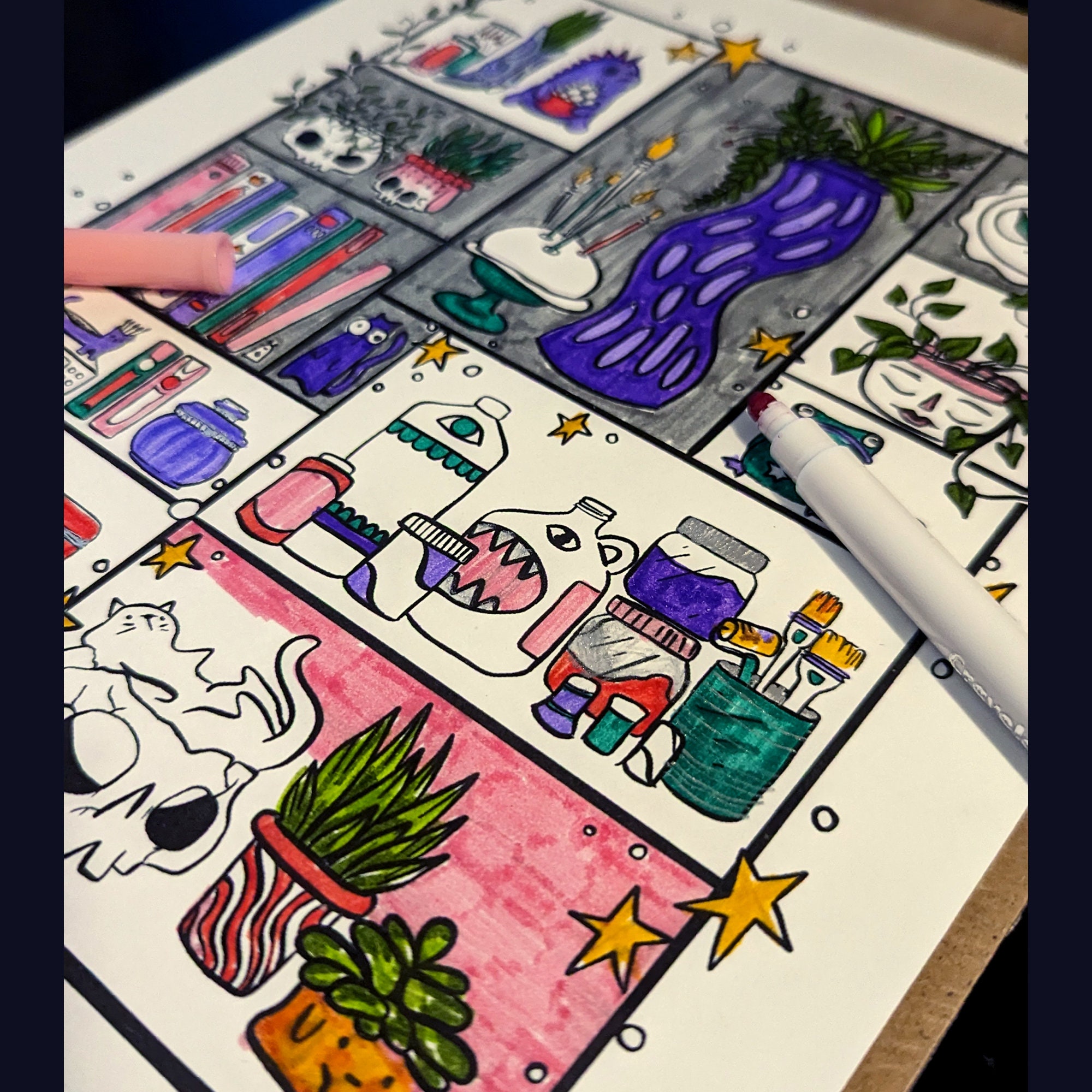 Cozy Adult Coloring Pages, Simple Plant Coloring, Download and Print