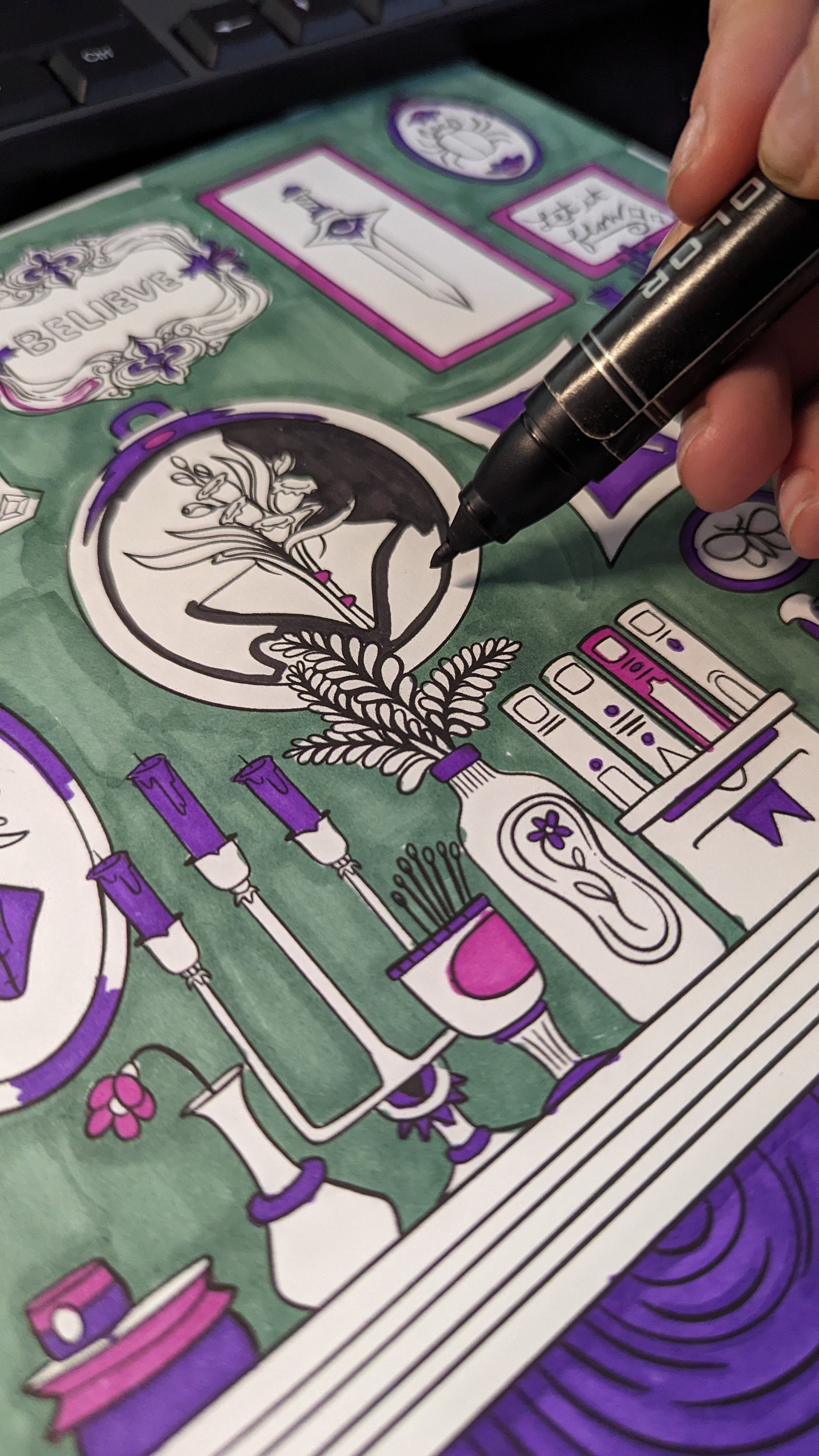 Cozy Adult Coloring Pages, Simple Plant Coloring, Download and Print