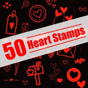 Heart Procreate Stamps | Heart Shape Procreate Brushes | Cute Valentine Procreate Stamp | Procreate doodle heart stamp bundle minimalistic