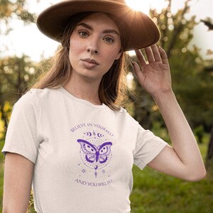 Butterfly Top, Luna Moth Shirt, Butterfly Shirt, Manifesting Shirt, Sacred Geometry Shirt, Meditation Shirt, Retreat Shirt, Self Love Shirt