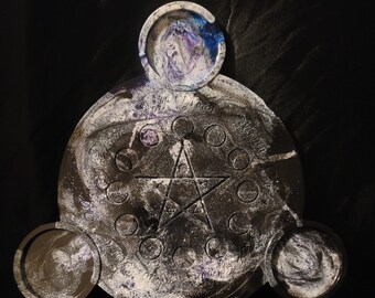 Moon altar candle holder