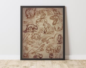 Dragon tandeloze opgerolde poster, hoe je je draak traint muurkunst, fantasy filmposter, kinderkamer decor, drakenminnaar cadeau