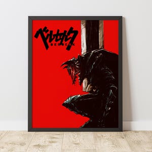 Póster de Berserk, arte mural de anime, impresión vertical mate, decoración de manga para el hogar, póster de dibujos animados japoneses, póster minimalista moderno