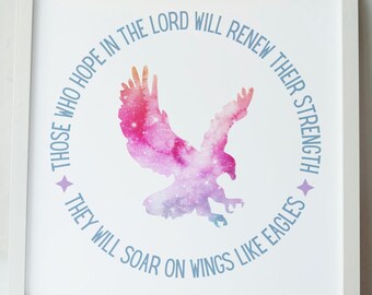 Floral Eagle Verse Art | Strength Dignity Future (Digital Download)