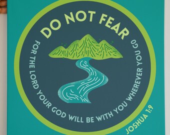 Joshua 1:9 Bible Verse Wall Art | "Be Strong and Courageous" Christian Print (Digital Download)