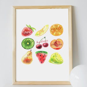 Fruits of the Spirit Digital Print | Galatians 5:22-23 Scripture Art | Christian Kids Room Decor