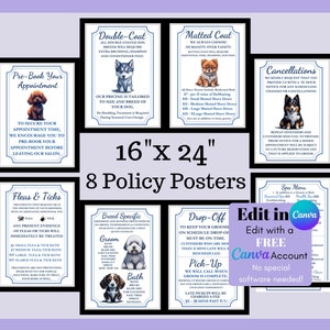 Dog Grooming Policy Bundle Dog Groomer Policies Poster Pack Grooming Salon Startup Dog Groom Flyers Salon Policies Instant Digital Download