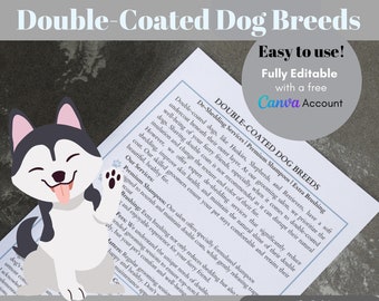 Double-coated Dog breed Form, Grooming Waivers, Extra-Brushing Undercoat Agreement, 100% Customizable Double Coat Dog Groom Release Form